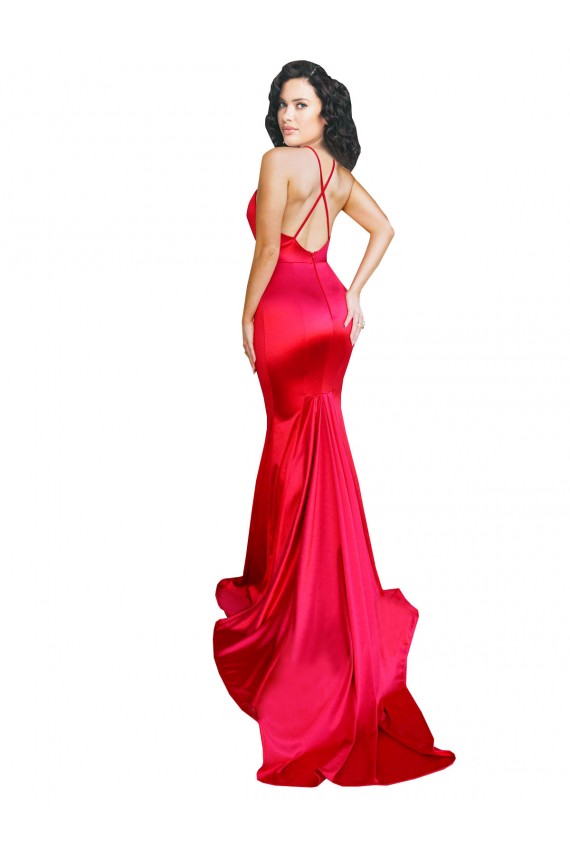 Low Back Sleeveless Sweetheart Mermaid Stretch Satin Formal Evening Gown / Prom Dress / Bridesmaid Dress Worcester