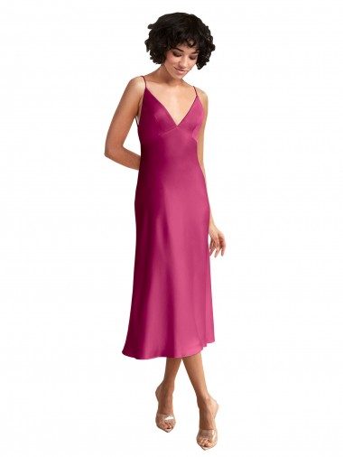 Low Back Sleeveless V-Neck A-Line Stretch Satin Formal Evening Gown / Prom Dress / Bridesmaid Dress Worcester