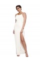 Low Back Ivory Sleeveless Halter Neck Sheath Stretch Satin Formal Evening Gown / Prom Dress / Bridesmaid Dress Worcester