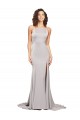 Low Back Sleeveless High Neck A-Line Stretch Satin Formal Evening Gown / Prom Dress / Bridesmaid Dress Worcester