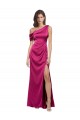 Sleeveless One Shoulder A-Line Stretch Satin Bridesmaid Dress / Evening Dress Worcester