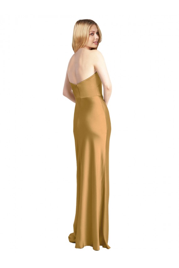 Sleeveless Strapless A-Line Stretch Satin Formal Evening Gown / Prom Dress / Bridesmaid Dress Worcester