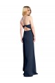 Criss Cross Open Back Sleeveless Halter Neck A-Line Stretch Satin Formal Evening Gown / Prom Dress / Bridesmaid Dress Worcester