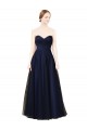 Dark Navy Sleeveless Sweetheart A-Line Tulle Bridesmaid Dress / Evening Dress Worcester