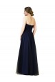 Dark Navy Sleeveless Sweetheart A-Line Tulle Bridesmaid Dress / Evening Dress Worcester