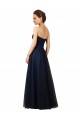 Dark Navy Sleeveless Sweetheart A-Line Tulle Bridesmaid Gown Worcester