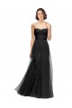 Black Sleeveless Sweetheart A-Line Tulle Bridesmaid Gown Worcester
