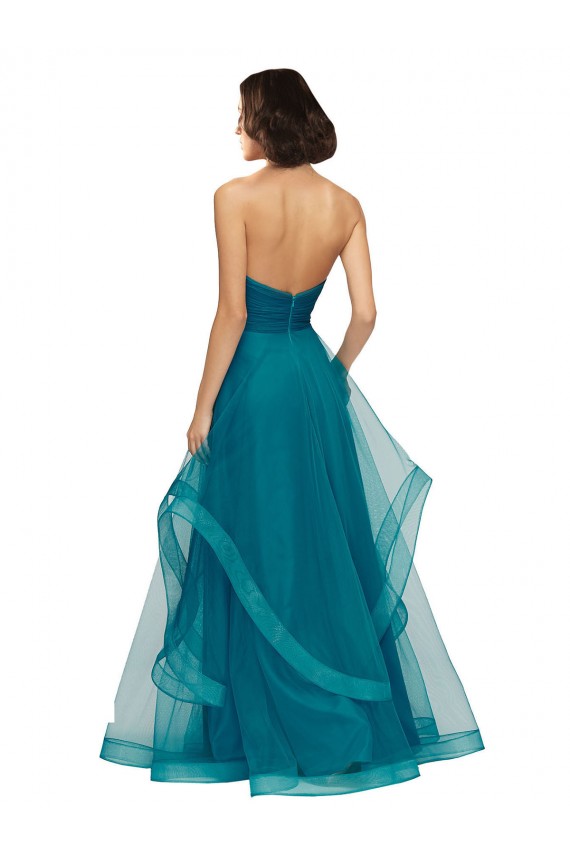 Turquoise Sleeveless Sweetheart A-Line Tulle Bridesmaid Dress Worcester