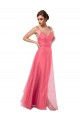 V-Back Watermelon Sleeveless Spaghetti Straps A-Line Tulle Bridesmaid Dress Worcester