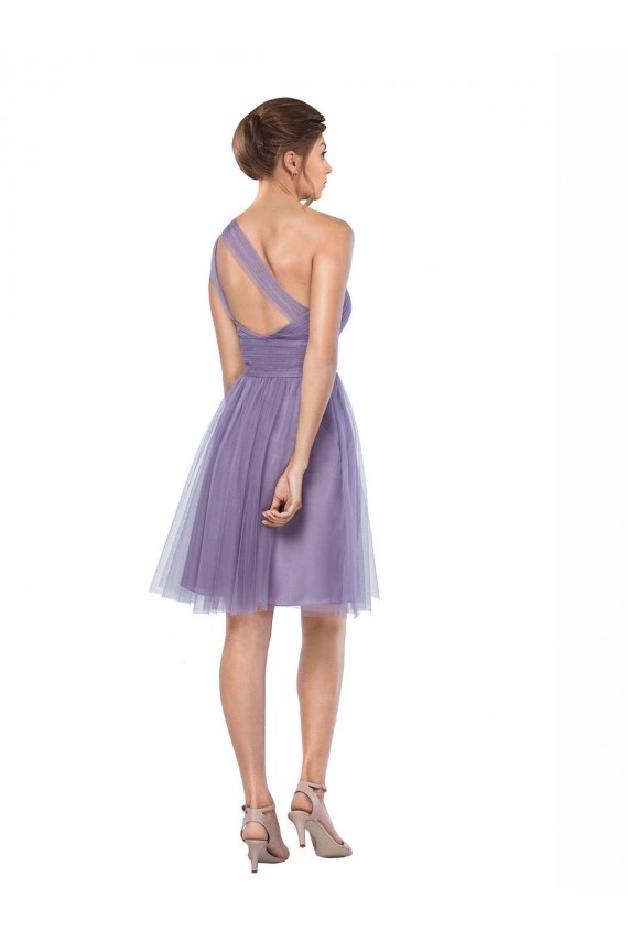Watermelon Sleeveless One Shoulder A-Line Tulle Bridesmaid Dress Worcester