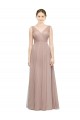 Blush Sleeveless V-Neck A-Line Tulle Bridesmaid Dress Worcester