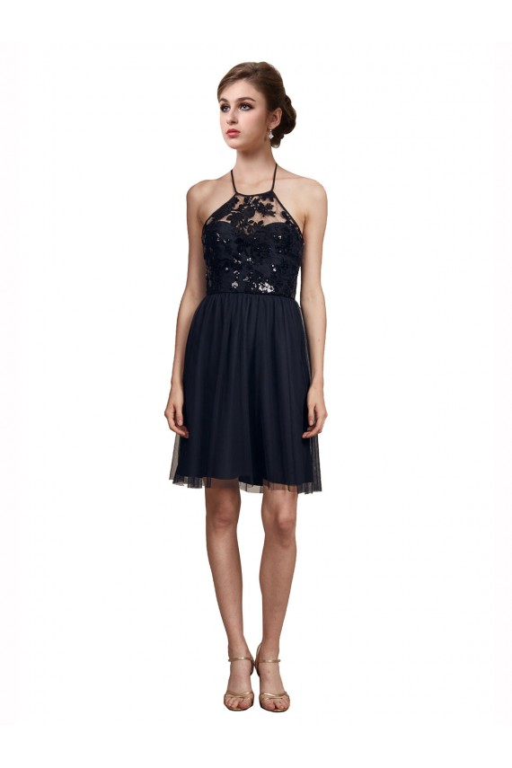 Sleeveless Halter Neck A-Line Tulle Bridesmaid Gown Worcester