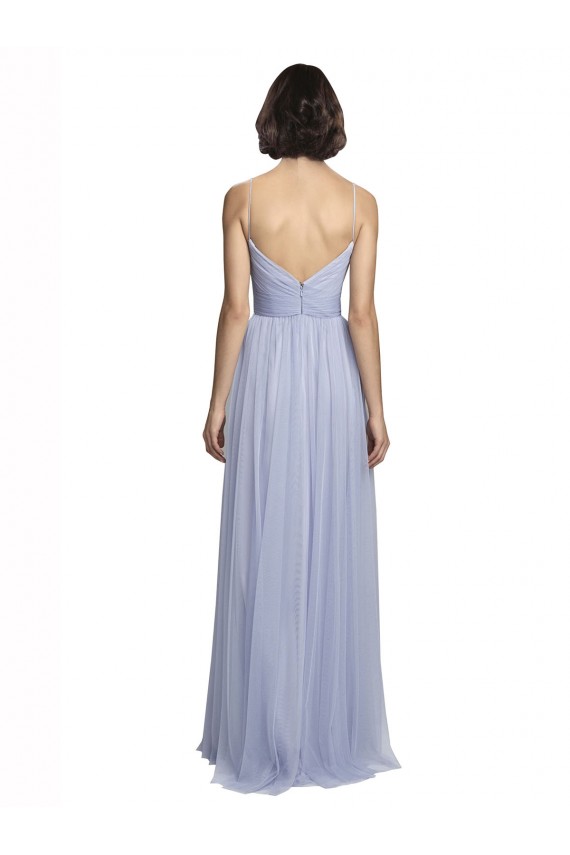 Lilac Sleeveless Spaghetti Straps A-Line Tulle Bridesmaid Dress Worcester