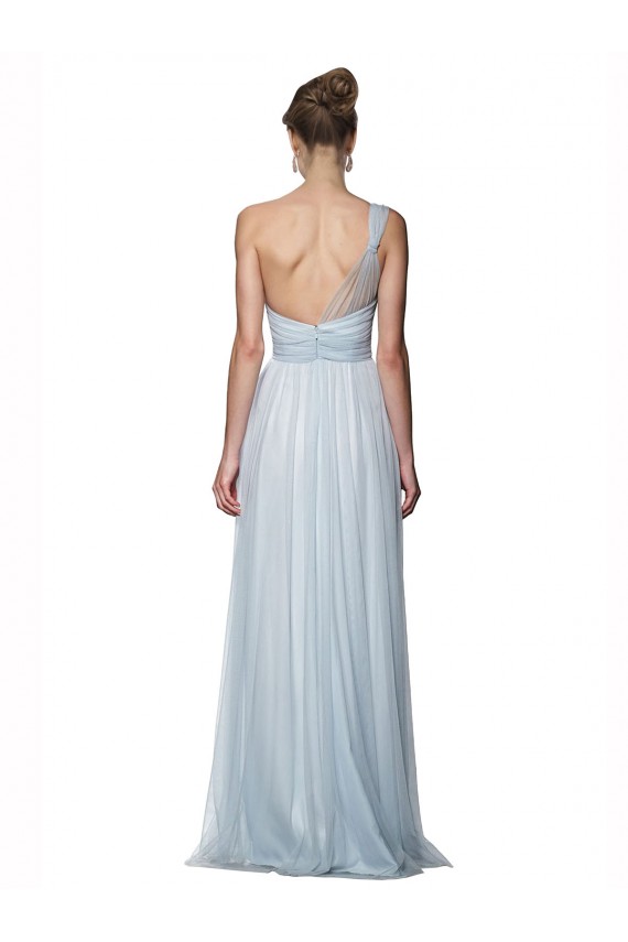 Mist Sleeveless One Shoulder A-Line Tulle Bridesmaid Dress Worcester