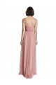 Rose Pink Sleeveless V-Neck A-Line Tulle Bridesmaid Dress Worcester