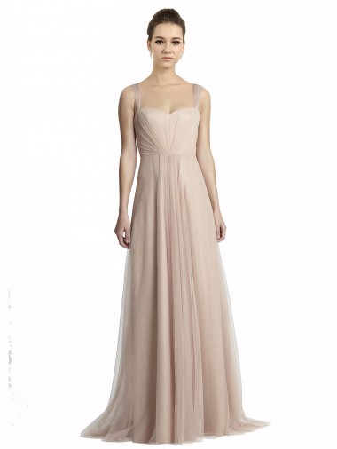 Sleeveless Square Neck A-Line Tulle Bridesmaid Evening Dress Worcester