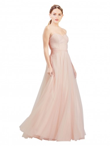 Open Back Sleeveless Sweetheart A-Line Tulle Semi Formal Dress / Bridesmaid Dress Worcester