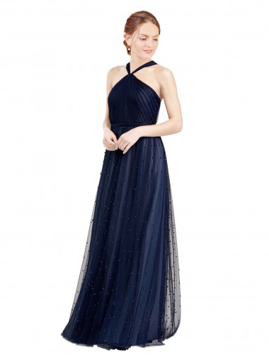 Sleeveless Halter Neck A-Line Tulle Bridesmaid Dress / Evening Dress Worcester