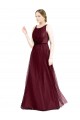 Keyhole Back Sleeveless Boat Neck A-Line Tulle Semi Formal Evening Dress / Bridesmaid Dress Worcester