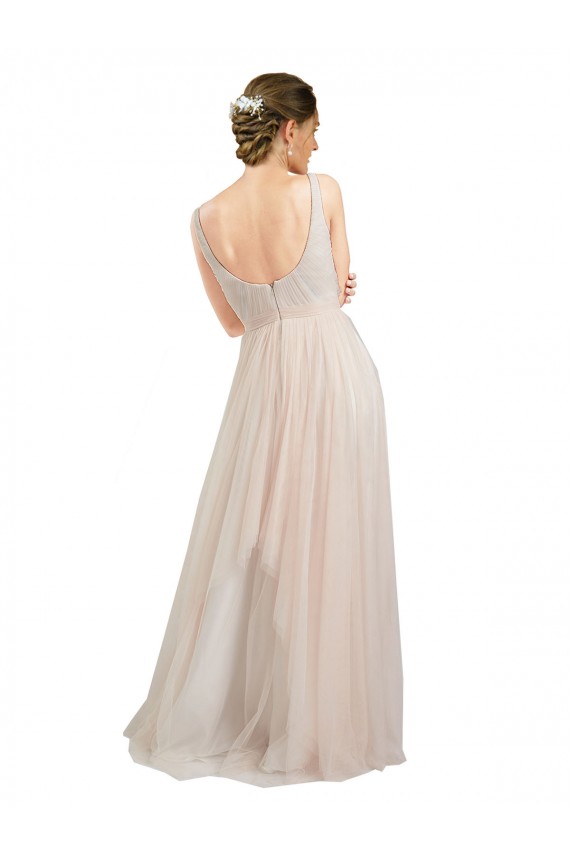 Open Back Sleeveless Scoop Neck A-Line Tulle Semi Formal Evening Dress / Bridesmaid Dress Worcester