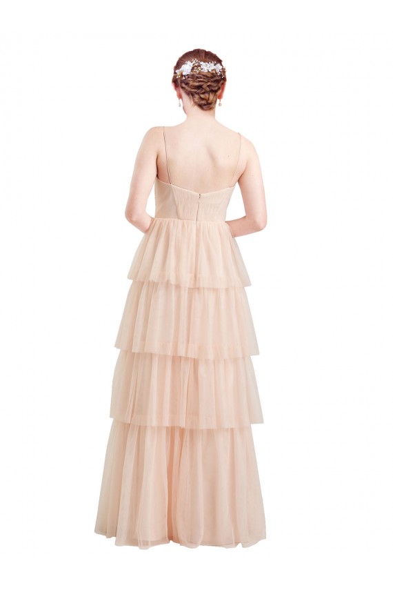 Sleeveless V-Neck A-Line Tulle Semi Formal Evening Dress / Bridesmaid Dress Worcester