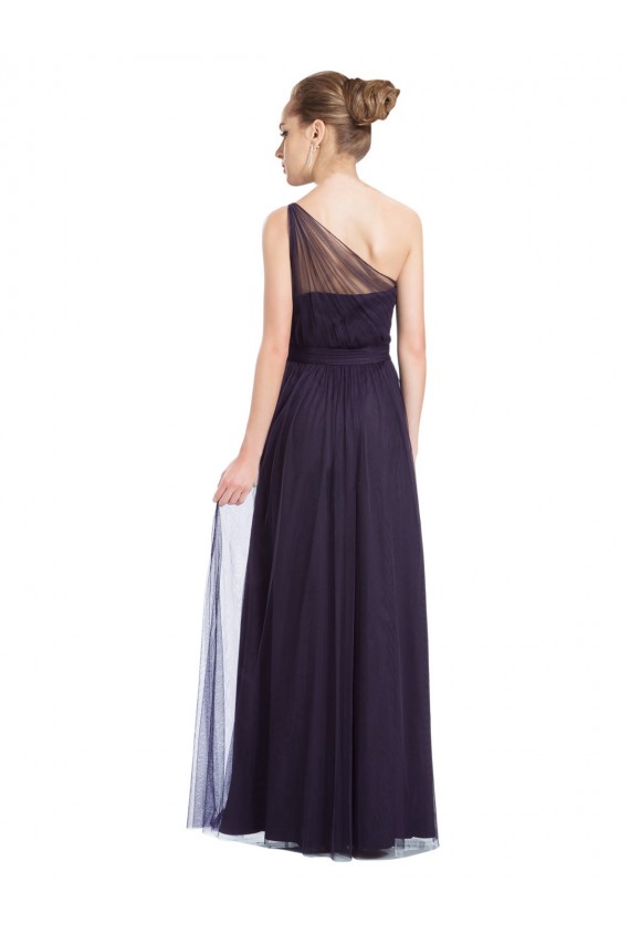 Black Sleeveless One Shoulder A-Line Tulle Bridesmaid Dress Worcester