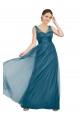 V-Back Teal Green Sleeveless V-Neck A-Line Tulle Bridesmaid Dress Worcester