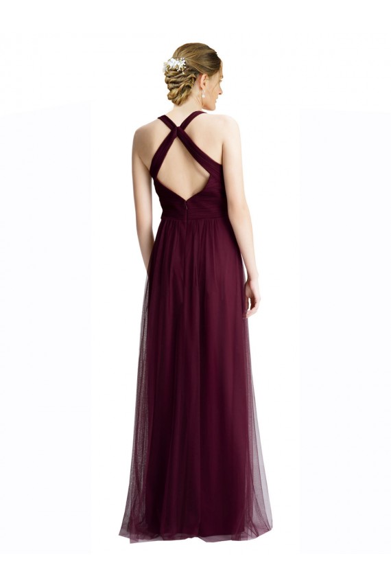 Open Back Sleeveless Halter Neck A-Line Tulle Bridesmaid Dress / Evening Dress Worcester
