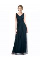 Blue Sleeveless V-Neck A-Line Tulle Bridesmaid Dress Worcester