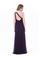 Plum Sleeveless One Shoulder A-Line Tulle Bridesmaid Dress Worcester