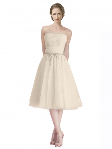 Sleeveless Strapless A-Line Tulle Bridesmaid Dress Worcester