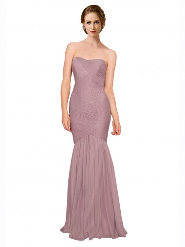 Sleeveless Sweetheart Mermaid Tulle Bridesmaid Dress Worcester