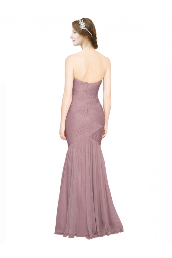 Sleeveless Sweetheart Mermaid Tulle Bridesmaid Dress Worcester