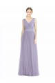 V-Back Lilac Sleeveless V-Neck A-Line Tulle Bridesmaid Dress Worcester