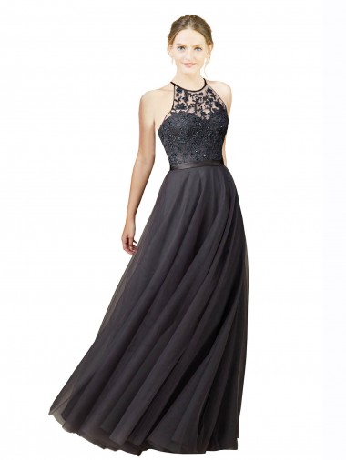 Criss Cross Back Sleeveless Sweetheart A-Line Tulle & Lace Bridesmaid Dress Worcester