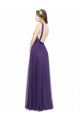 Open Back Purple Sleeveless Spaghetti Straps A-Line Tulle Bridesmaid Dress Worcester