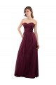 Low Back Burgundy Sleeveless Sweetheart A-Line Tulle Bridesmaid Dress Worcester