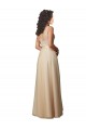 V-Back Champagne Sleeveless V-Neck A-Line Tulle & Lace Bridesmaid Dress Worcester