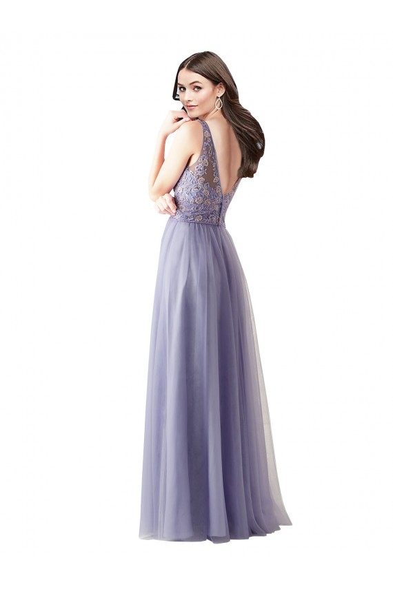 V-Back Sleeveless Sweetheart A-Line Tulle & Lace Formal Dress / Bridesmaid Dress Worcester