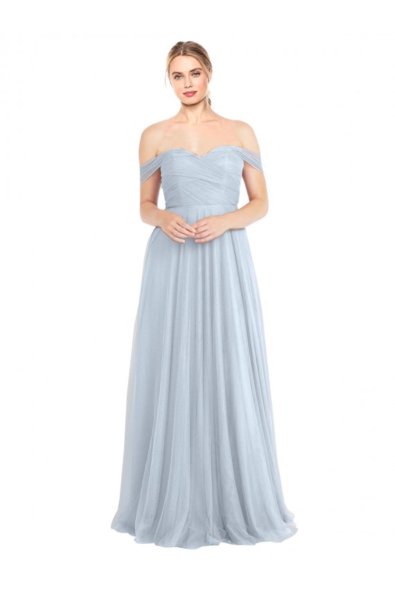 Sleeveless Off the Shoulder A-Line Tulle Evening Dress / Bridesmaid Dress Worcester