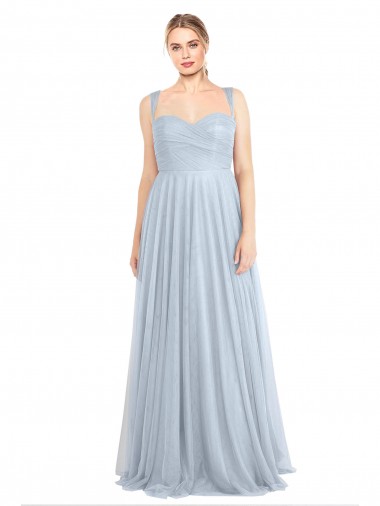 Sleeveless Spaghetti Straps A-Line Tulle Evening Gown / Bridesmaid Dress Worcester