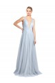 V-Back Light Sky Blue Sleeveless Spaghetti Straps A-Line Tulle Bridesmaid Dress Worcester