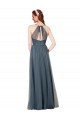 Keyhole Back Sleeveless Spaghetti Straps A-Line Tulle Bridesmaid Dress Worcester
