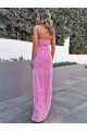 Sleeveless Halter Neck Sheath Velvet Sequin Prom Dress Worcester