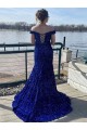 Sleeveless Off the Shoulder Sheath Velvet Sequin Prom Dress Worcester