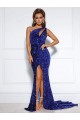 Sleeveless One Shoulder Mermaid Velvet Sequin Prom Dress / Evening Dress Worcester
