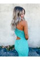 Sleeveless One Shoulder Mermaid Velvet Sequin Prom Dresses Worcester