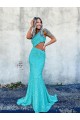 Sleeveless One Shoulder Mermaid Velvet Sequin Prom Dresses Worcester