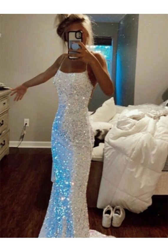 Sleeveless Spaghetti Straps Sheath Velvet Sequin Evening Dress Worcester