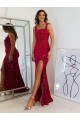 Sleeveless Square Neck Sheath Velvet Sequin Prom Dress Worcester